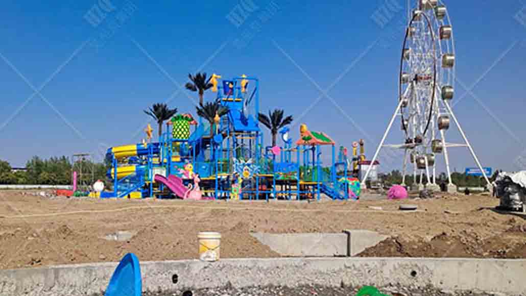 寧夏銀川水上樂園項目緊張施工中！廣州昊至泉專業(yè)水上游樂項目安裝維護。